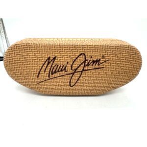 Maui Jim Oversized Sunglasses Case in Bamboo Weave Clamshell